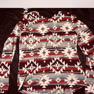 Tribal Print Long Sleeve Top